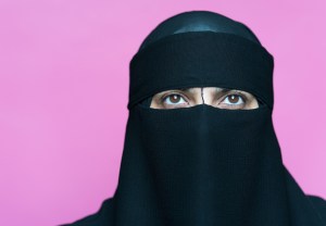 Woman wearing burqa