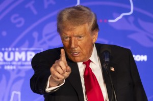 Former US President Donald Trump during a campaign event in Portsmouth, New Hampshire, US, on Wednesday, Jan. 17, 2024.