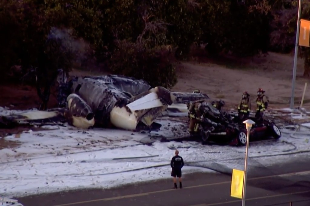 5 Dead After Plane Crashes Through Airport Fence and Hits Car