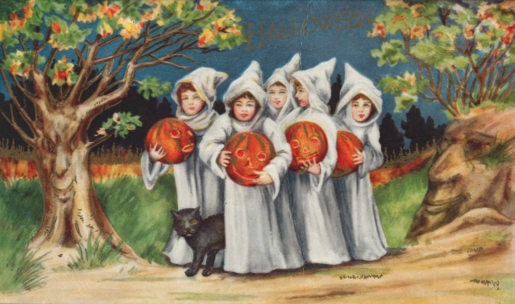 Postcard of Little Halloween Witches